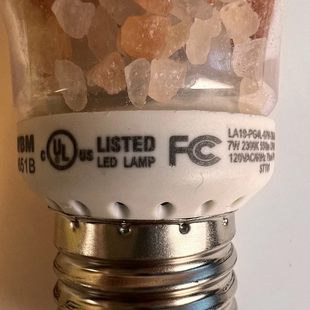 WBM Salt Bulb LED Night Light Amber Orange 7W 1651B Excellent Dimmable A19 Bulb